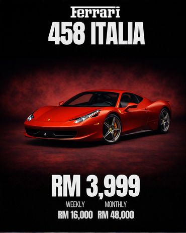 Ferrari 458 Italia For Rent / Sewa