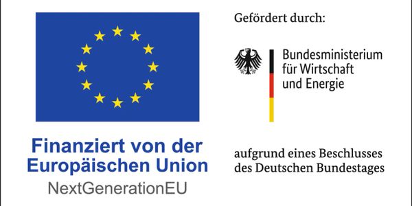 European Union and German Ministry of Economic Affairs funding logos.