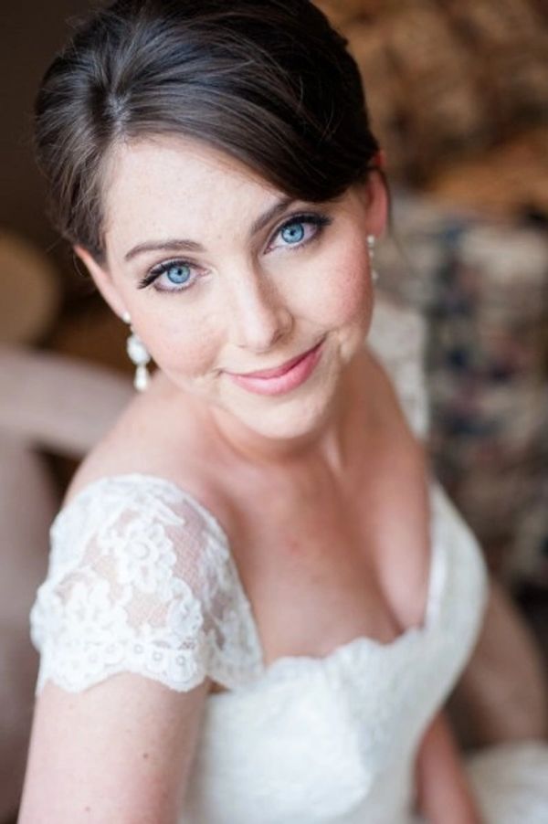 bride with blue eyes