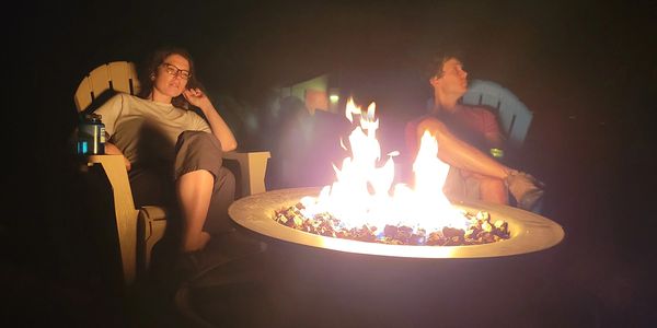 Relaxing by the firepit.