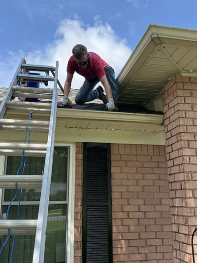 providing deep cleaning on gutters in pace area.