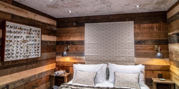 wood panelled cabin rental