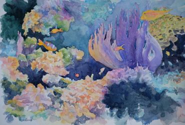 Tropical Fish Watercolor Painting