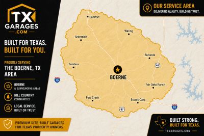 Boerne Detached Metal Garage and Shop Builders