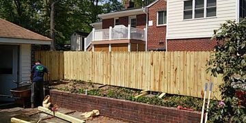 installation of wood privacy fence