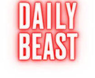 Daily beast Logo white writing surrounded by red