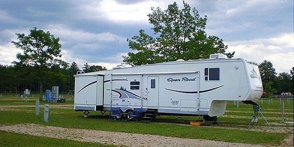 RV Camper Parked in Space