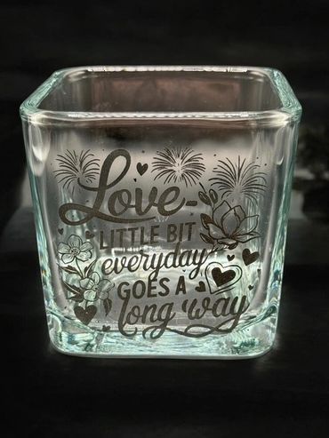 Laser engraved glass votive.
#Love #Votive #CustomEngraved