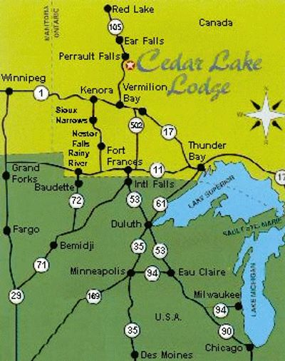Map of Cedar Lake Lodge