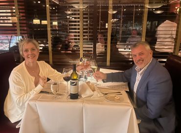 A celebratory dinner with my husband, my greatest supporter, at Pappa Brothers Steakhouse in Houston