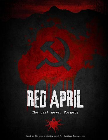 Red April script / pitch cover design