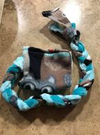 bait pouch made out of fleece on counter for toy aussies