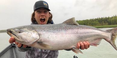 A king salmon caught on the Kasilof River.