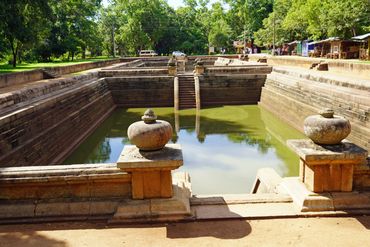 Twin Ponds, a pair of pools located in the ancient city of Anuradhapura.