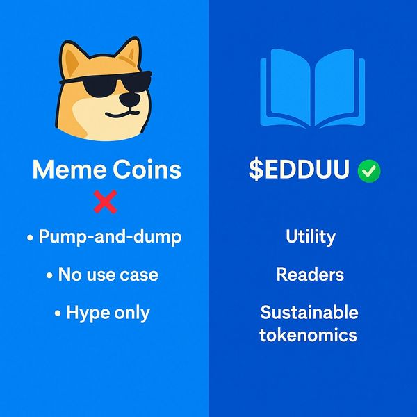 Comparison between meme coins and $EDDUU token with their features and utility.