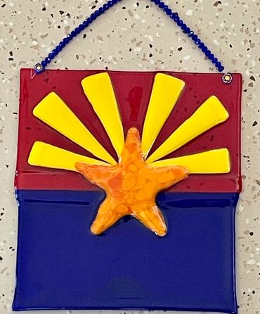 Designed from our Arizona flag, this piece is 8" x 8" and looks amazing in the window!