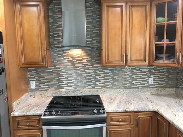 All tile back splash.