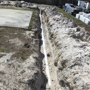 Drain replacement services completed and pipe supported, ready for inspection