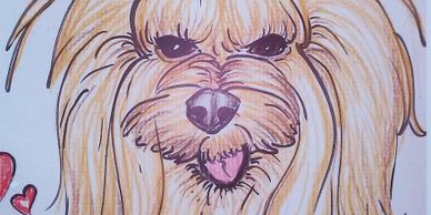 Your precious little dog would love her caricature drawn!