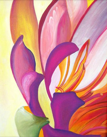 "Golden Glow" Acrylic Painting