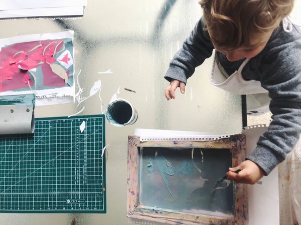 Kids silkscreen printing stencils