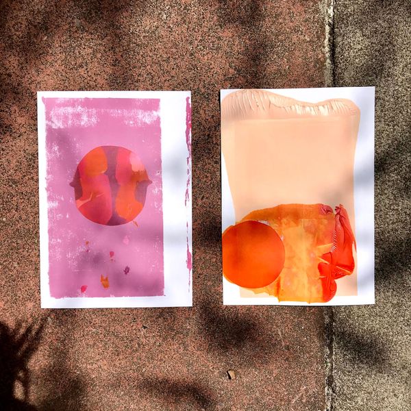 Screen printing for kids imaginary landscape painting