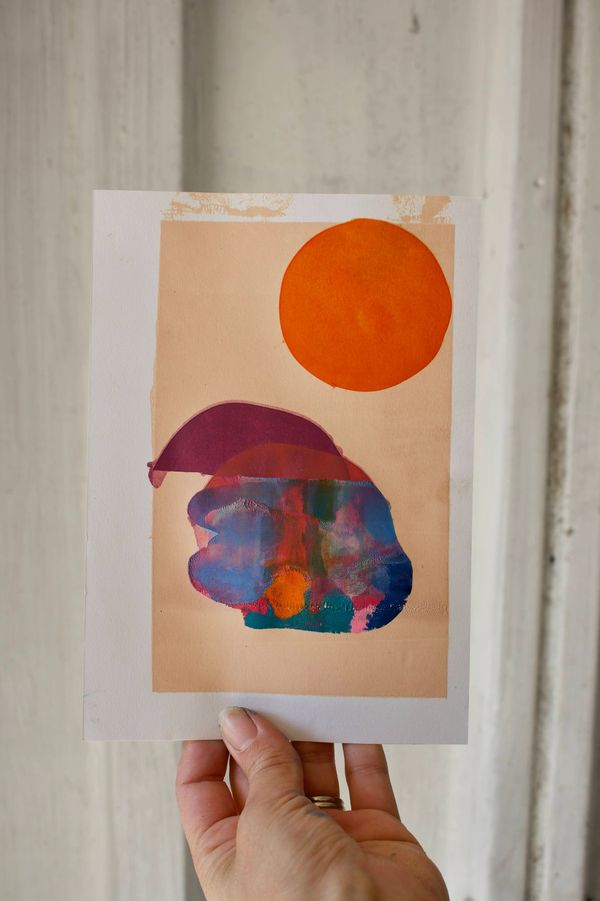 Screen printing for kids imaginary landscape