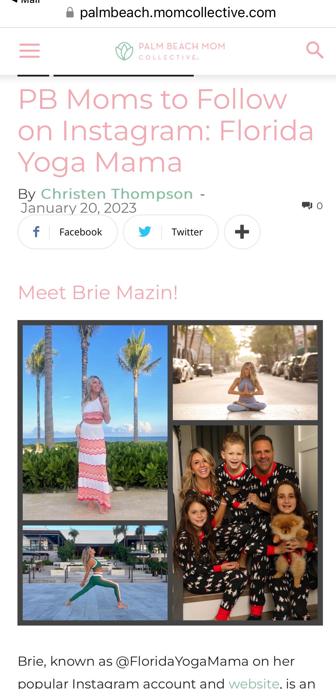 Palm Beach Moms to Follow on Instagram: Florida Yoga Mama