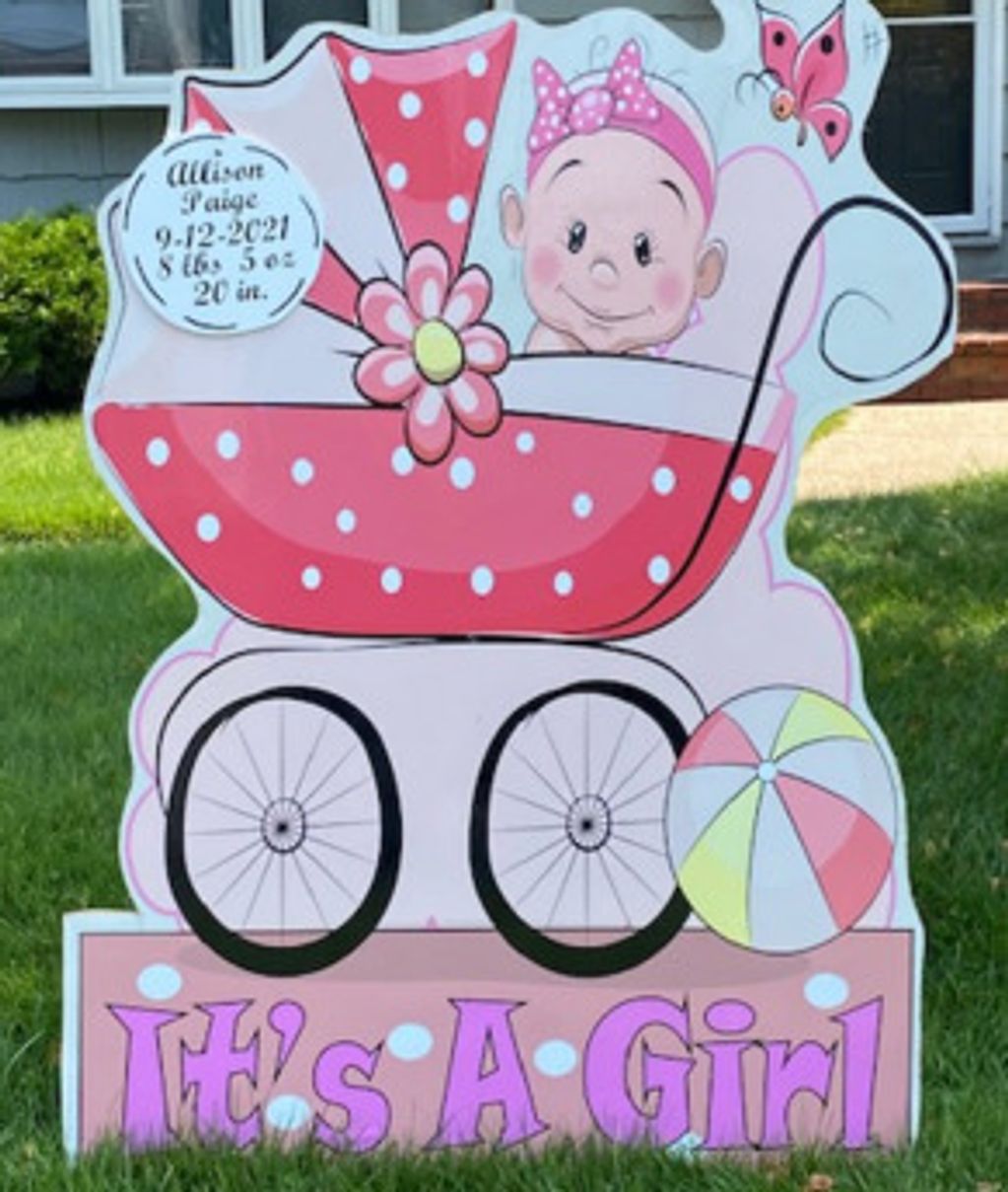 baby announcement  lawn sign
