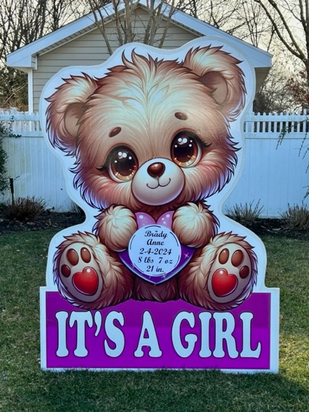Baby lawn sign
