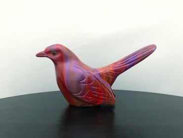 When I Decorate Things upcycled handpainted wood brightly coloured gifts bird ornament London