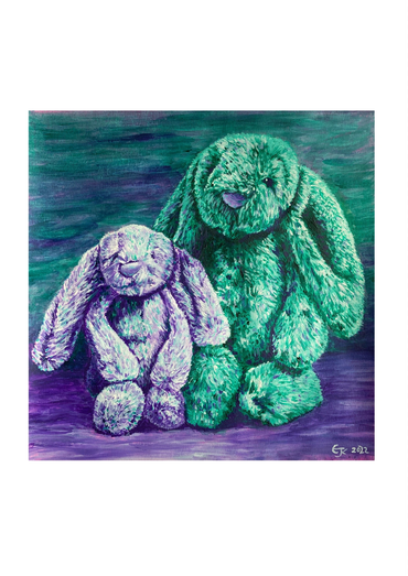 Lilac and Green Jellycat Bunnies
Print of my acrylic painting