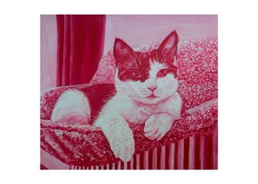 Red Cat on Radiator Bed
Print of my acrylic painting
