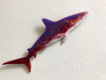 shark wall art resin