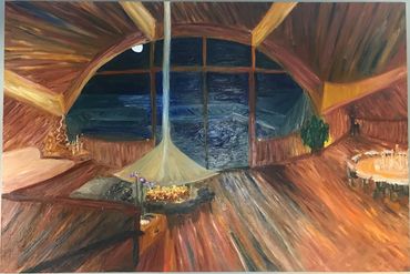 Dune house fire island pines oil painting landscape impressionist art