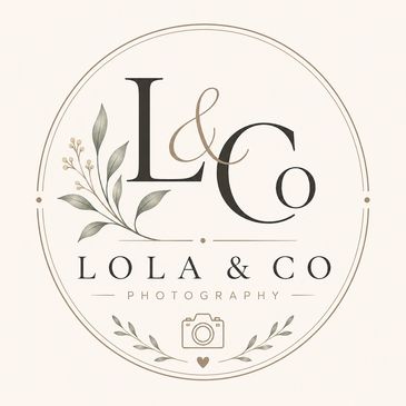 Elegant Lola & Co Photography logo with floral design.