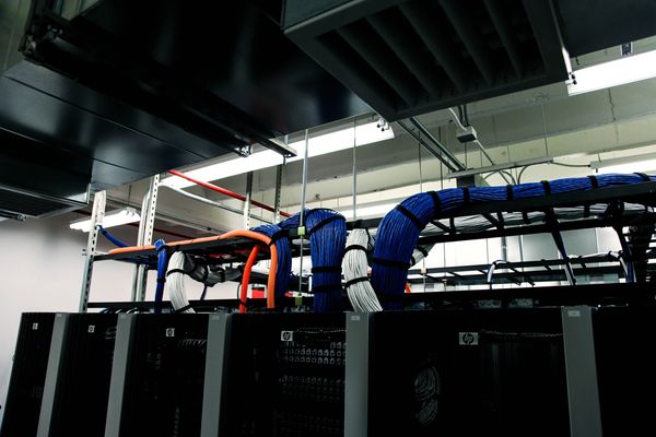 Server rack system at the OKC Data Center, showcasing robust infrastructure and managed services.