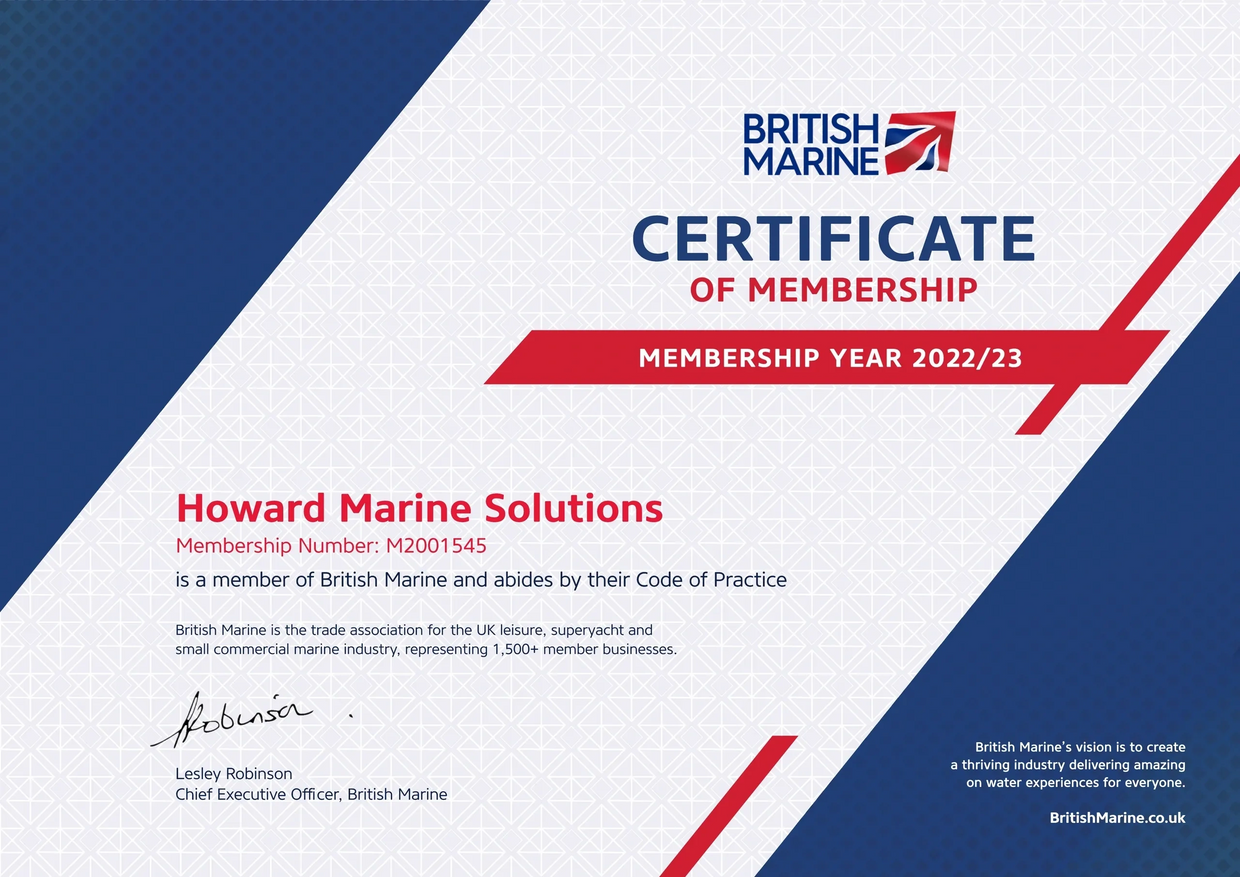 British Marine Certificate of membership