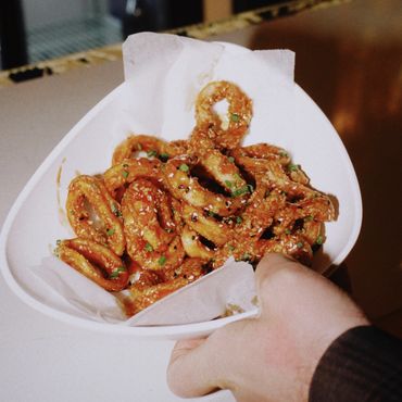 Manhole food on plate