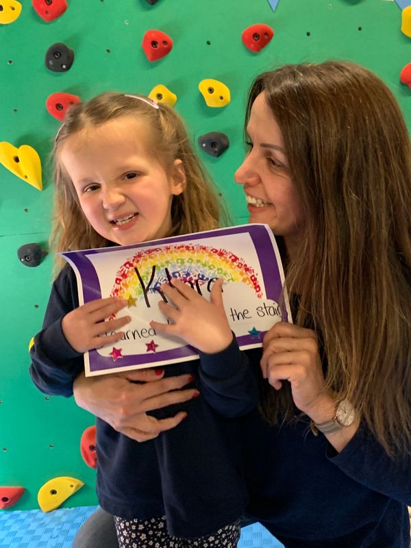 Klara learned to walk up the stairs!