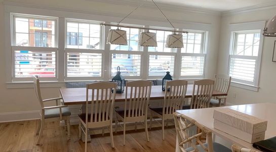 Cafe shutters in a Manasquan, NJ dining room.