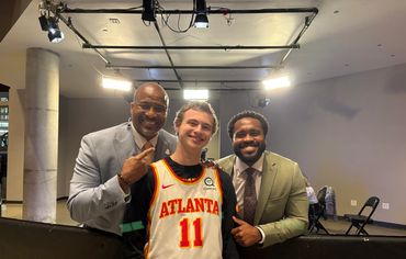 Brody with mentors Brian Oliver and Treavor Scales of Bally Sports