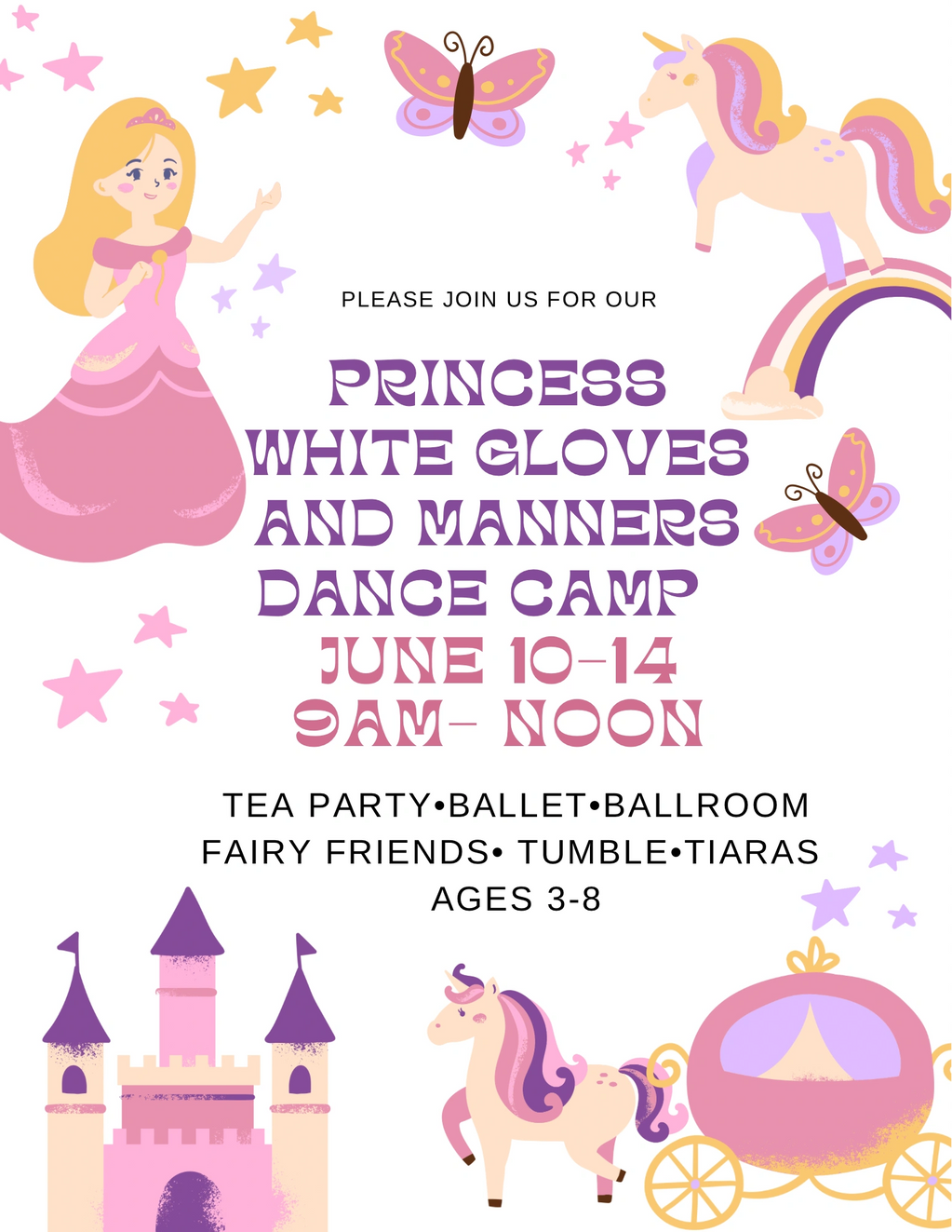 Princess White Gloves and Manners Dance Camp 