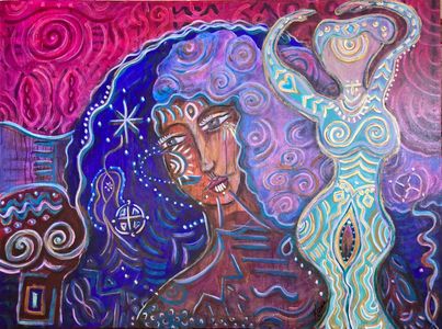 Divine Feminine canvas painting by Kisma Reidling