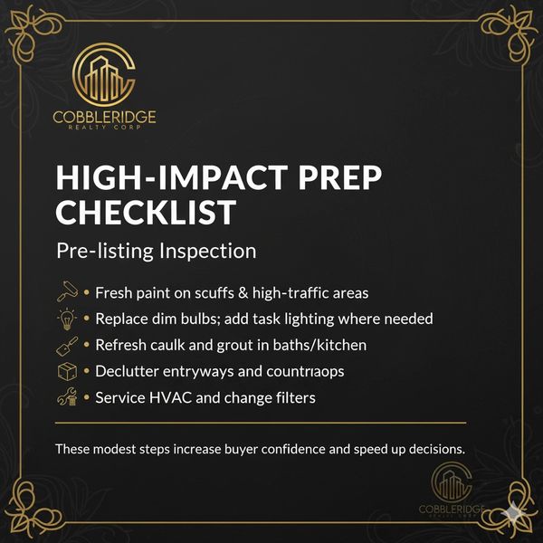 A sleek, real estate checklist highlighting key home prep steps to boost buyer confidence
