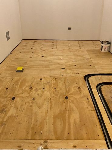 Acoustic Soundproof Floor Install by Rasnic Contracting, Virginia Beach, Virginia