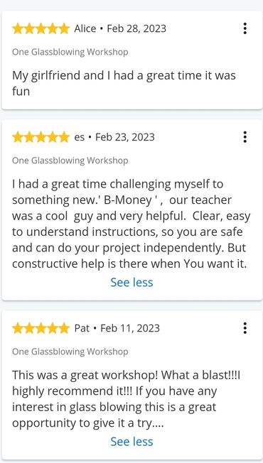 Reviews about Group Glass blowing class on long island