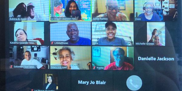 A group photo from a Zoom call for the 95th Quander  family reunion