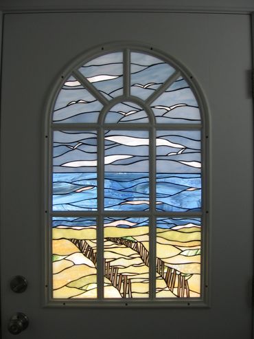 stained glass nautical design door