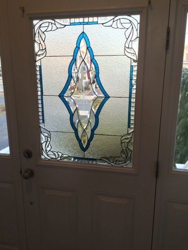 stained glass door with bevel